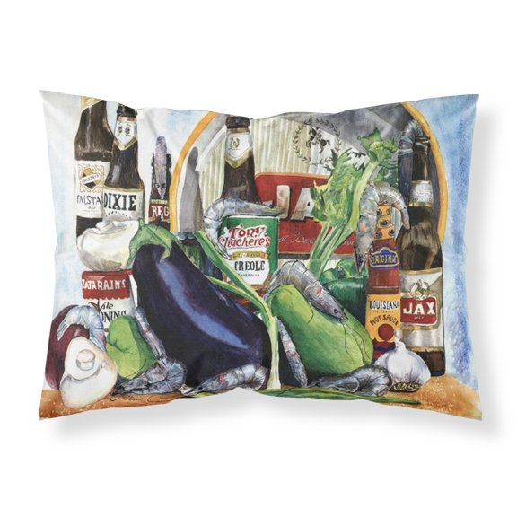 Carolines Treasures 1007PILLOWCASE Eggplant and Orleans Beers Fabric Standard Pillowcase Standard multicolor