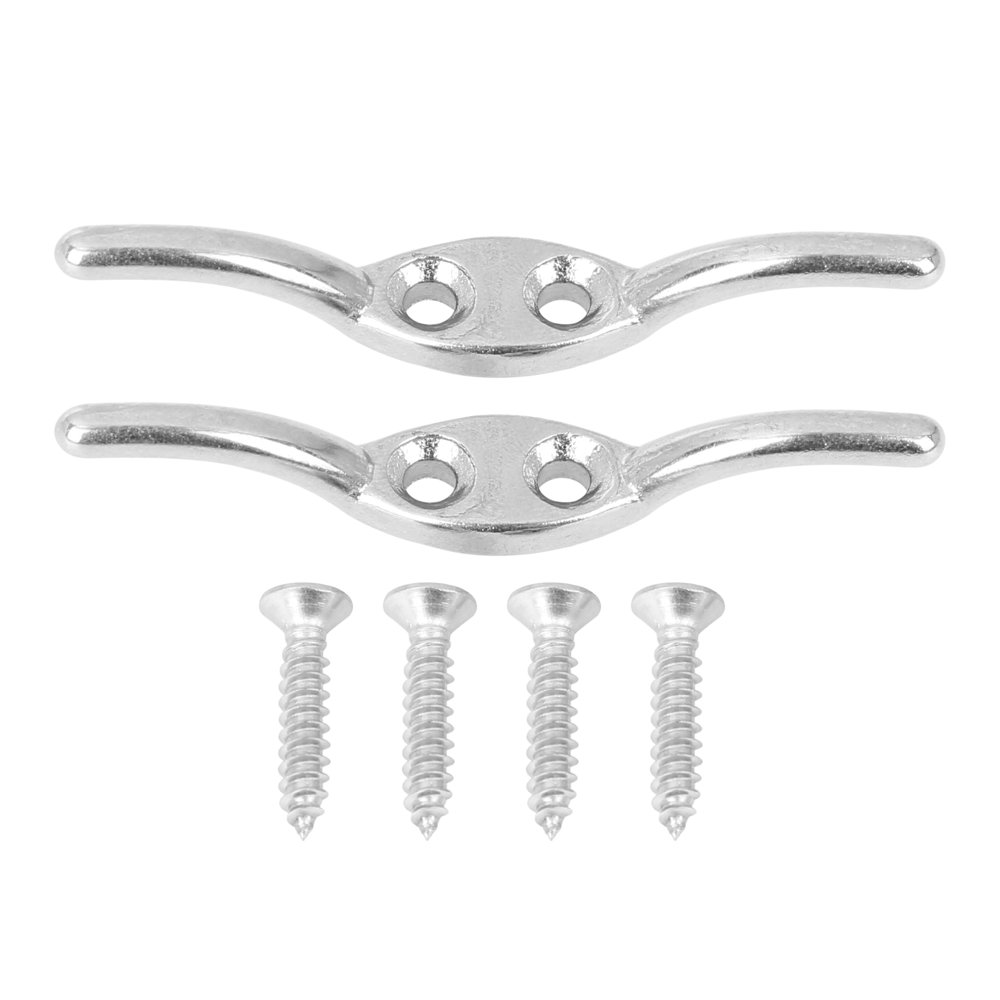 2 Set Marine 316 Stainless Steel Rope Boat Deck Flagpole Cleat Hook