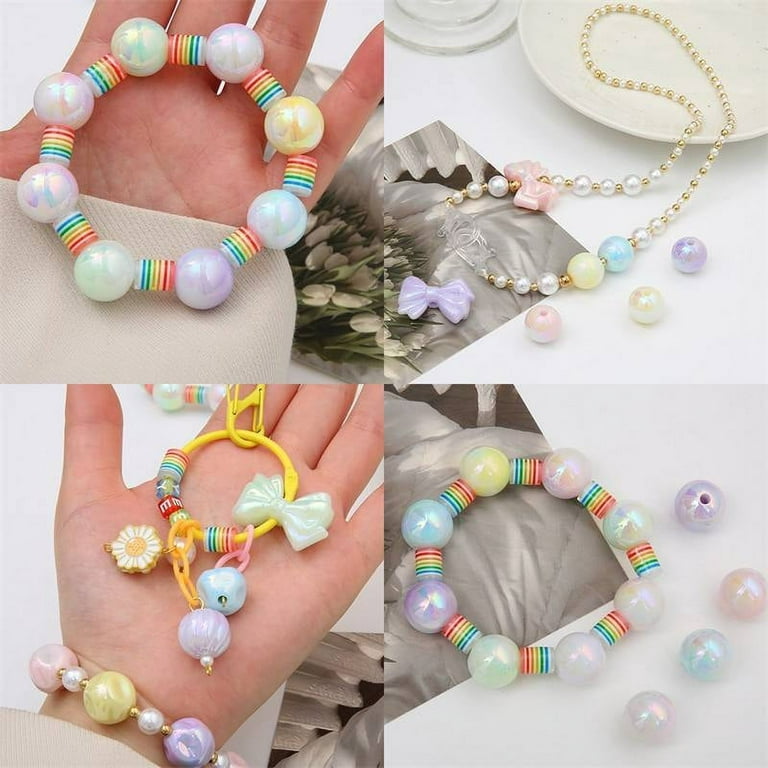 iYOE 300pcs Mix Tube Acrylic Beads Big Hole Plastic Spacer Beads For DIY  Jewelry Making Bracelet Necklace Handmade Keychain