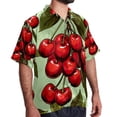 thumbnail image 2 of Cherry Men's Casual Button Down Short Sleeve Printed Summer Beach Shirts, 2 of 6