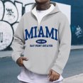 thumbnail image 1 of MHFRRA Sudadera con Capucha y Cremallera de Un Cuarto con Estampado de Letras, Suave, para Uso Diario, Cómoda, Ligera, Deportiva E Informal Gris claro, 1 of 3