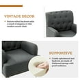 thumbnail image 2 of Wooden Armchair Set of 2 Nailhead Trim Carved Wooden Legs Tufted Back Home Living Room Grey, 2 of 6