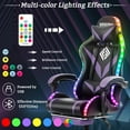 thumbnail image 3 of Hoffree Gaming Chair with Speakers Video Game Chair Bluetooth  Music Heavy Duty Ergonomic Computer Office Desk Chair for Adults, 3 of 7