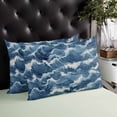 thumbnail image 4 of Ocean Waves Throw Pillow Cover 16 x 24 Inch Decorative Pillow Cover Summer Beach Coastal Nautical Burlap Lumbar Pillowcase Seasonal Rectangle Cushion Case for Couch Sofa Bed Living Room, 4 of 7