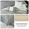 thumbnail image 4 of Nanshing Marley 7 Piece Damask Comforter Set , Grey , King Size , Jacquard with matching solid piece work, 4 of 6