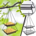 thumbnail image 1 of Fiudx Ofertas de la semana Comedero para pájaros de doble capa suspendido al aire libre, comedero para pájaros para jardín, jaula para pájaros, 1 of 7