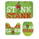 thumbnail image 5 of Mini Grinch Ornaments Grinch Ornaments Grinch Christmas Decorations Christmas Snowman Print Toilet Bathroom Mat And Shower Curtain Four-Piece Set, 5 of 7