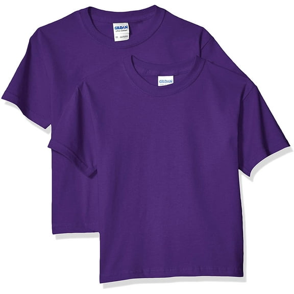 Gildan Youth Ultra Cotton T-Shirt, Style G2000B, 2-Pack, Purple, Large
