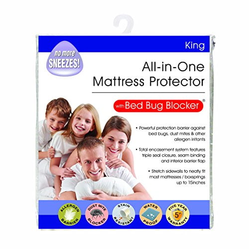 All In One Bed Bug Blocker Non Woven Zippered Mattress Protector King Walmart Com Walmart Com