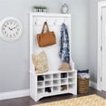 thumbnail image 3 of Atlin Designs Hall Tree With Shoe Storage In White, 3 of 6