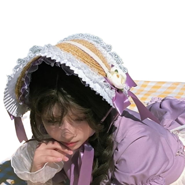 Wweixi Women S Flower Straw Hat French Rural Style Lolita Ribbon Bow Headwear New French Rural Style type+4