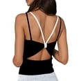 thumbnail image 4 of Cropped Tank Tops for Women Summer Layered Look Spaghetti Strap Slim Fitted Padded Camisole Y2k Going out Tops, 4 of 8