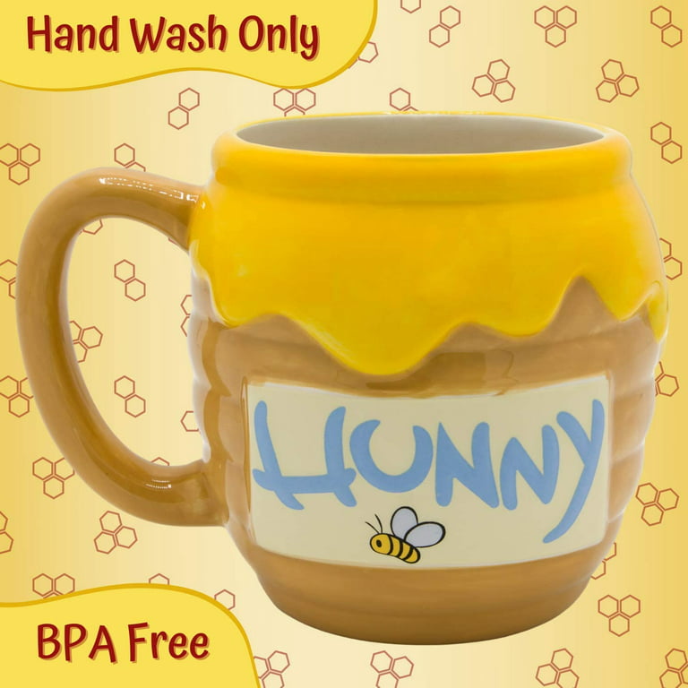 Winnie the Pooh Honey Hunny Pot Ceramic 3D Sculpted Coffee Mug, 23 Ounces  