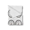 thumbnail image 2 of Clock Soft Flannel Fleece Throw Blanket, Clocks with Numbers That Show Every Hour Illustration Hour and Minute Hand Theme, Cozy Plush for Indoor and Outdoor Use, 50" x 70", Black White, by Ambesonne, 2 of 5