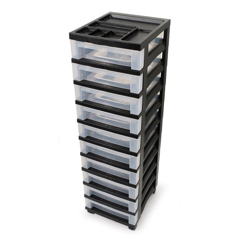 IRIS Rolling Drawer Cart with 10 Clear Drawers and Organizer Top by Iris USA Inc.