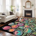 thumbnail image 2 of Boho Tulip Flower Area Rugs 8'x10', Washable Small Throw Rugs for Living Room Patio, Spring Watercolor Abstract Floral Plant Indoor Outdoor Rug Non-Slip Low Pile Carpet Runner Reversible Floor Mats, 2 of 8