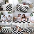 thumbnail image 5 of 3 Piece Simple Black White Checkered Duvet Cover Set Full Size, Microfiber Comforter/Quilt Cover with Corner Ties and 2 Pillowcases, Lattice Buffalo Plaid All Season Soft Bedding with Zipper Closure, 5 of 8