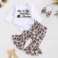 thumbnail image 2 of CAICJ98 Newborn Baby Girl Football Outfit On Sundays We Watch Football Romper Flared Pants Headband 3 Piece Set Infant Fall Winter Spring Clothes (Coffee,3-6 Months), 2 of 6