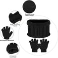 thumbnail image 5 of GRNSHTS Kids Hat Scarf Gloves Set, 3PCS Kids Winter Beanie Hat Scarf Gloves Set with Knit Thick Warm Fleece Lined for 1-6 Years Old (Black), 5 of 14