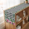 thumbnail image 6 of Table Runners 108 Inches Long Dress Scarves, Spring Pink Roses Farmhouse Coffee/Dining/Kitchen Table Runner for Living Room, Pastoral Eucalyptus Black White Plaid 13x108 Inch, 6 of 9