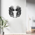 thumbnail image 2 of 2Pcs/Set Angel Wings Metal Wall Art Decor Black Wall Signs Christmas Iron Hanging Metal Ornament Wall Sculpture for Balcony Garden Home Office Living Room Bedroom Decoration 11.8x5.9Inch, 2 of 9