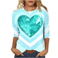 thumbnail image 2 of Craaazy Women's Valentines Day Crew Neck 3/4 Sleeve Cozy Love Shirts Gifts, 2 of 6