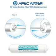 Apec Fi-es-tcr-qc 10 فلتر كربون مضمن عالي السعة مع توصيل سريع 1/4 لنظام المياه بالتناضح العكسي تحت سطح الماء من المرحلة-5