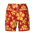 thumbnail image 4 of Lsque Mens Swim Trunks Red Vintage Flowers Pattern - Bathing Suit Compression Liner - Beach Swim Shorts Swimwear - (S-3XL) - Stretch Quick Dry -XX-Large, 4 of 9