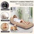 thumbnail image 3 of Inflatable Couch for Camping, Air Mattress with Adjustable Backrest, Blow Up Couch for Adults with Flocked Surface, Portable Inflatable Lounge Chair, Air Sofa Bed for Indoor/Outdoor-No Pump, 3 of 7