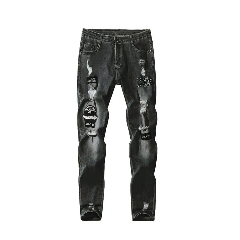 Black and Friday Deals Blueek Men'S High-End Ripped Trendy Slim