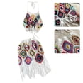 thumbnail image 2 of Yokua Women Bohemian Hollowed Crochet Knit Halterneck Crop Top and Tassels Skirt Set, 2 of 14