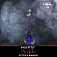 thumbnail image 4 of Haunted Hill Farm 3 ft Purple Witch's Broomstick with Purple Lights, Indoor/Covered Outdoor Halloween Decorations, HHBROOM-1LS, 4 of 10