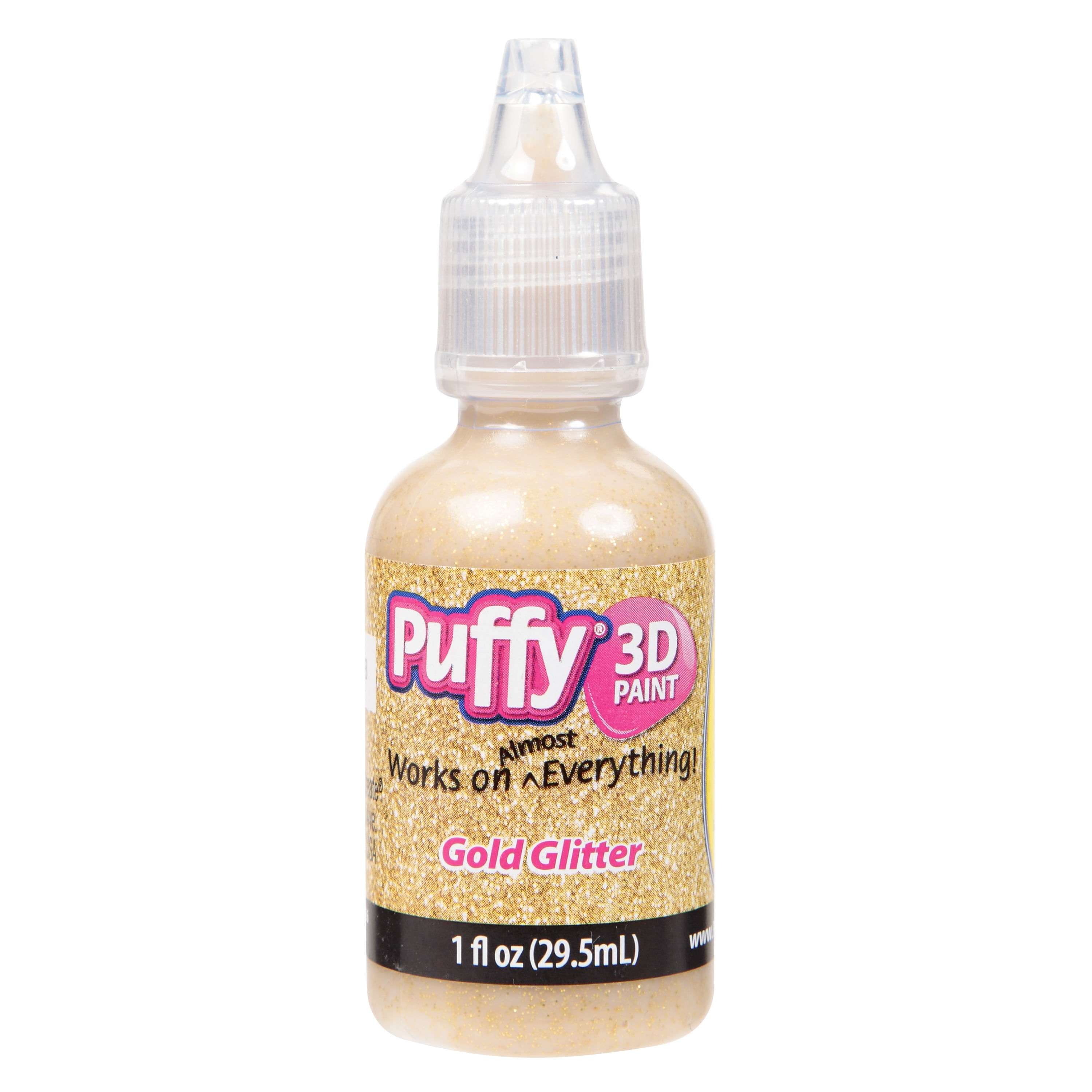 Puffy 3D Puff Paint, Fabric and MultiSurface, Glittering Gold, 1 fl oz