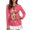 Calf Holding Tulip, variant on Jiueut V Neck Polo Shirt for Women Sporty Exercise Tops Blue Bunny Ear Floral Athletic Tennis Shirts with Long Sleeves Stretch Fabric Sports Polo Tops Zip Up, Size Large