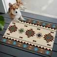 thumbnail image 4 of Bathroom Rugs 2x3 Ft, Boho Southwest Non Slip Area Rugs for Kitchen Bedroom Entryway, Farmhouse Aztec Tribe Brown Blue Plaid Washable Carpet Runner Rug Floor Mats for Bedroom Home Decor, 4 of 9