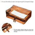 thumbnail image 3 of Uxcell 9.1"x3"x6.3" Clear Travel Toiletry Bags, Makeup Bags Cosmetic Pouch with Zipper Brown, 3 of 5