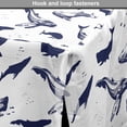 thumbnail image 4 of Whale Dog Crate Cover, Monochrome Marine Exotic Ocean Fishes Whales Swimming Wildlife Sea Illustration, Easy to Use Pet Kennel Cover Small Dogs Puppies Kittens, 7 Sizes, Indigo and White, by Ambesonne, 4 of 6