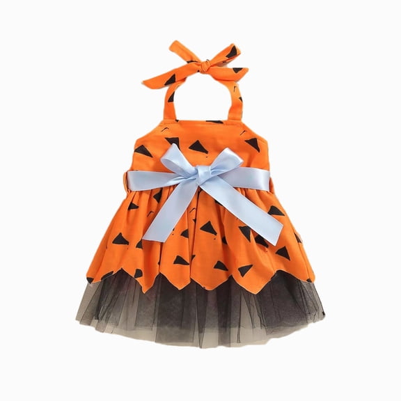 WERYOUNG Halloween Girls Dresses Sleeveless Off Shoulder Bone Print Dresses For Girls Children Holiday Party Trendy Sundress 18-24 Months
