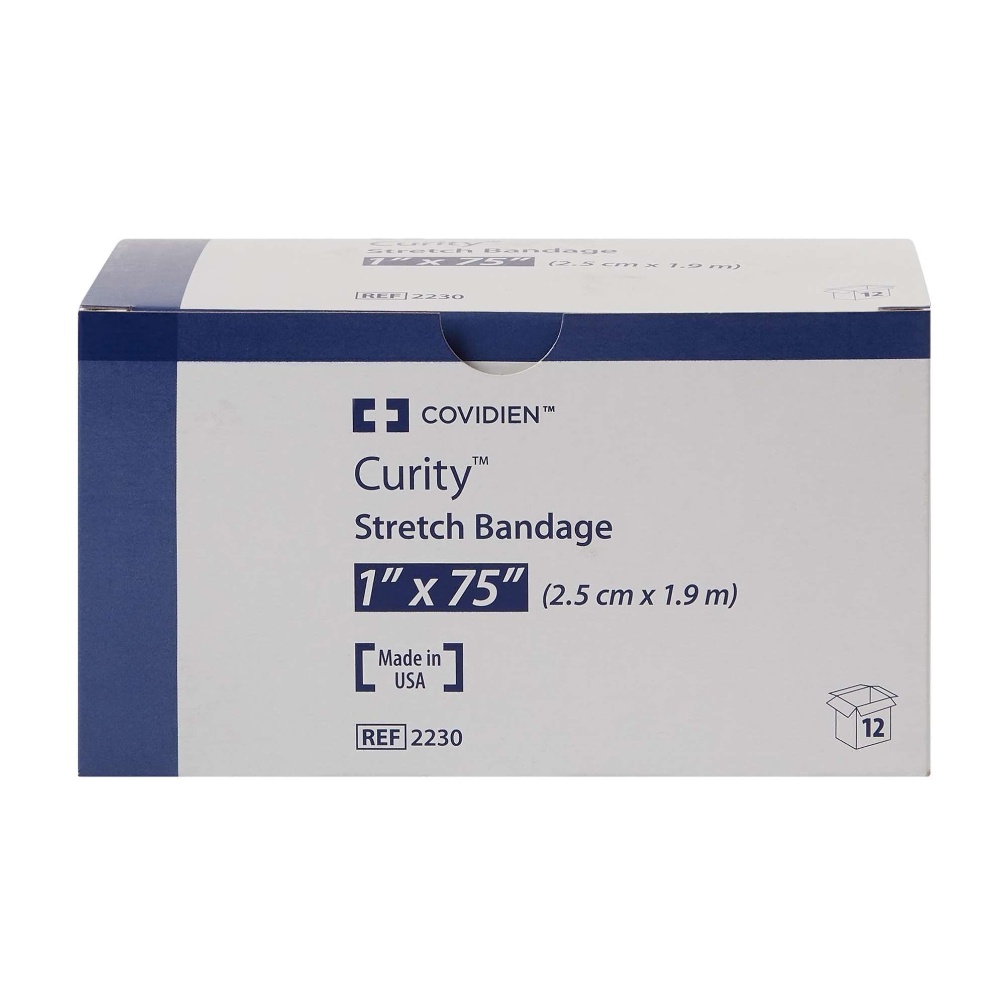 Curity Conforming Bandage, 1-Ply Cotton Wound Wrap, 1 in x 75 in, 12 Count, 8 Packs, 96 Total