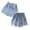 Light Blue 1PCS & Blue 1PCS, variant on 2 Pack Girls' Denim Shorts with Embroidery Cute Design Casual Jeans for Little Girls Summer Size 2-3 Years