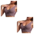 thumbnail image 1 of Sonducket Sujetador deportivo para mujer, entrenamiento inalámbrico, correr, trotar, dormir, chaleco acolchado sin costuras, verano, ropa Gris 2Conjunto, 1 of 6