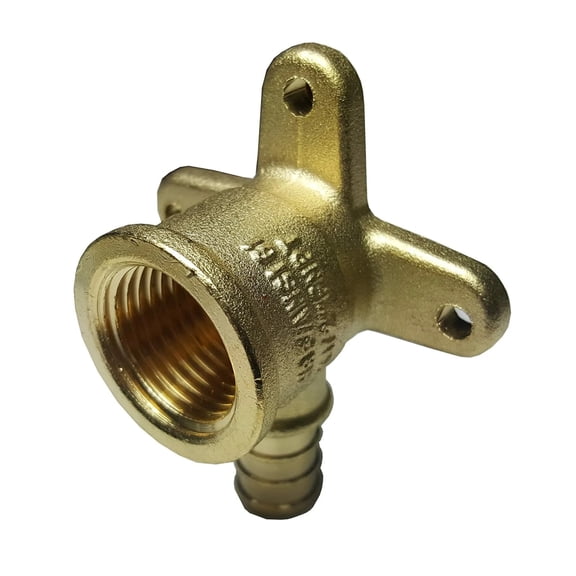 Pex Barb Drop Ear Elbow 1/2" Brass 90-Degree Female Threaded NPT Lead-Free Crimp