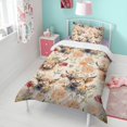 thumbnail image 4 of Flower and Highland Cow Duvet Cover and Pillowcase Set for Single Bedding, Bedroom Accessories for Kids Teens, 4 of 5