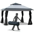 thumbnail image 2 of Outsunny 12' x 12' Gray Pop up Outdoor Canopies, Adjustable Height, 2 of 9