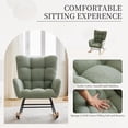 thumbnail image 6 of EastVita Plush Teddy Upholstered Nursery Rocking Chair with High Backrest, Comfy Glider Rocker for Breastfeeding, Indoor Accent Armchair for Living Room, 6 of 7