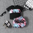 thumbnail image 3 of Hotiary Toddler Baby Boys Summer Clothes Short Sleeve Tropical T Shirt+Jogger Elastic Waistband Shorts 2 Piece Set Infant Hawaiian Outfit for 3-24 Months, 3 of 5