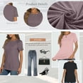 thumbnail image 5 of SUNBS T Shirts for Women Short Sleeve Crew Neck Plain Tee Casual Summer Top Women Blouses, 5 of 7