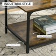 thumbnail image 3 of Industrial Coffee Table with Storage - Rustic Brown 2-Tier Center Table for Living Room | 39.4" x 21.3" | Steel & Particle Board Construction, 3 of 7