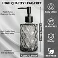 thumbnail image 2 of TeamSky Glass Hand Soap Dispenser with Diamond Design, 12 Ounce Dish Soap Dispenser for Bathroom and Kitchen, Pump Bottle Dispenser(Gray), 2 of 7