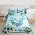 thumbnail image 2 of Feelyou Cartoon Axolotl Queen Comforter Set, Cartoon Letter U Bedding Comforter Set, 3pcs, 2 of 8
